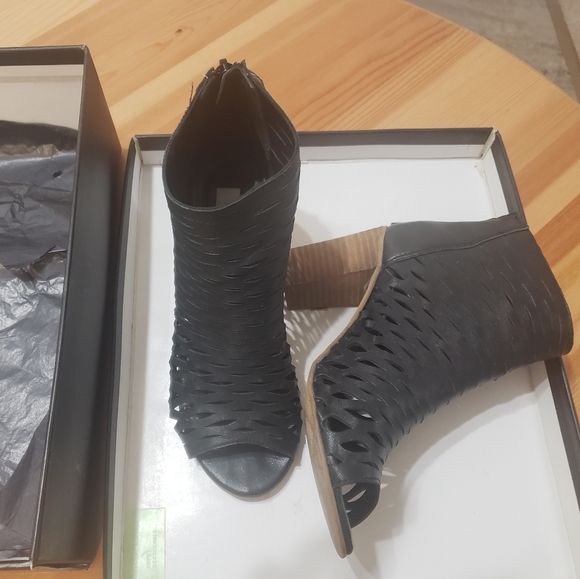 Dune London leather black bootie sandals black size 36 in excellent condition - Picture 2 of 6